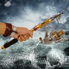 CHEER Bagus Serat Karbon Batang Joran Teleskopik Memancing Laut Batang Tongkat Hitam And Emas 3,6
