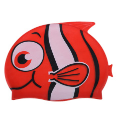 Kartun Anak Topi Renang Tahan Air Mata Besar Merah Ikan