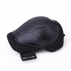 Anak-anak Bersepeda Sepatu Roda Bantalan Pelindung Lutut Siku Tangan-Ukuran Hitam/Adjustable, Cocok untuk Skateboard, Bersepeda, Bersepeda Mini dan Olahraga Ekstrim Lainnya-Intl