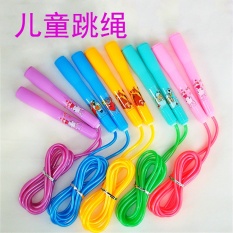 Children kindergarten students fitness movement colorful plastic jump ropeGreen ordinary jump rope
