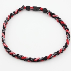 Coromise 3 Rope 50 Cm Titanium Kalung Sport Baseball Softball Knitting Twist, Hitam/hitam/merah-Intl