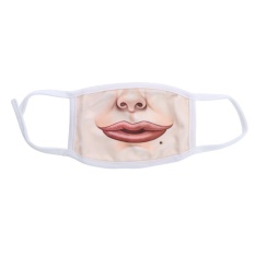 Cute 3D Lucu Ekspresi Kapas Mulut Wajah Mask Unisex Musim Dingin Hangat Masker (Khaki)-Intl