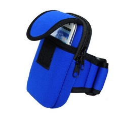 Bersepeda Olahraga Menjalankan Cell Phone Arm Band Bag Pergelangan Tangan Pouch Key Paket Navy-Intl