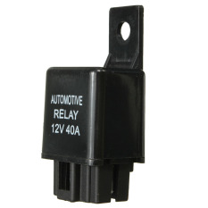 DC 12 V 40A 40 AMP Mobil Otomotif Van Boat Bike 4 Pin SPST Alarm Relay Hitam New-Internasional