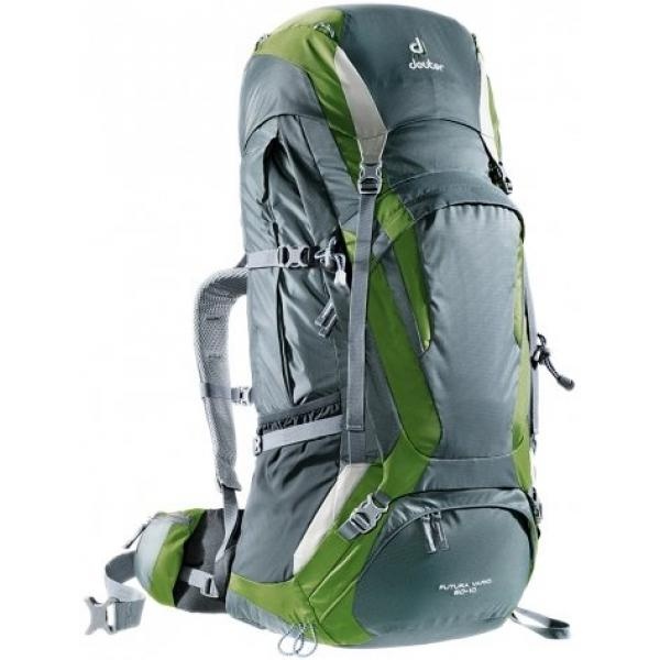 Deuter Futura Vario 60+10 - Height-Adjustable Hiking Backpack, Granite/Pine/Silver - intl Deuter Futura Vario 60+10 - Height-Adjustable Hiking Backpack, Granite/Pine/Silver - intl