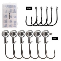 Dingbear 25 Pcs (10G, 7G, 5G, 3.5G, 1G) bald Kait & 100 Pcs (4 #-13 #) kait Standar Baja Memancing Kait Fishinghooks Fishinghook Ikan Kait Kait untuk Ikan-Internasional