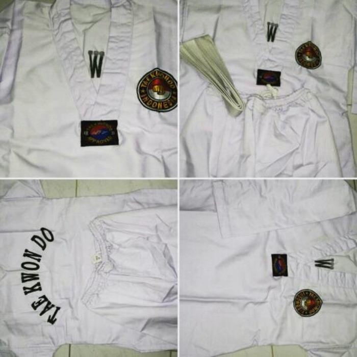 Dobok/Seragam Taekwondo Pemula - Kerah Putih TK - SMA (kecil)