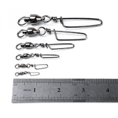 Dr. Ikan 10 Hitungan Bola Pancing Bearing Swivel dengan Coastlock Snap Ukuran 1 + 1 31lb, Welded Ring, Standar Tinggi Air, 100% Tembaga & Stainless Steel dengan Pelat Nikel Hitam-Intl