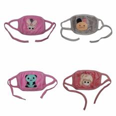 EELIC MAR-MASKER 4 Pcs Lebah, Kiko, Beruang, Girl Masker Penutup Mulut Lucu Berkarakter
