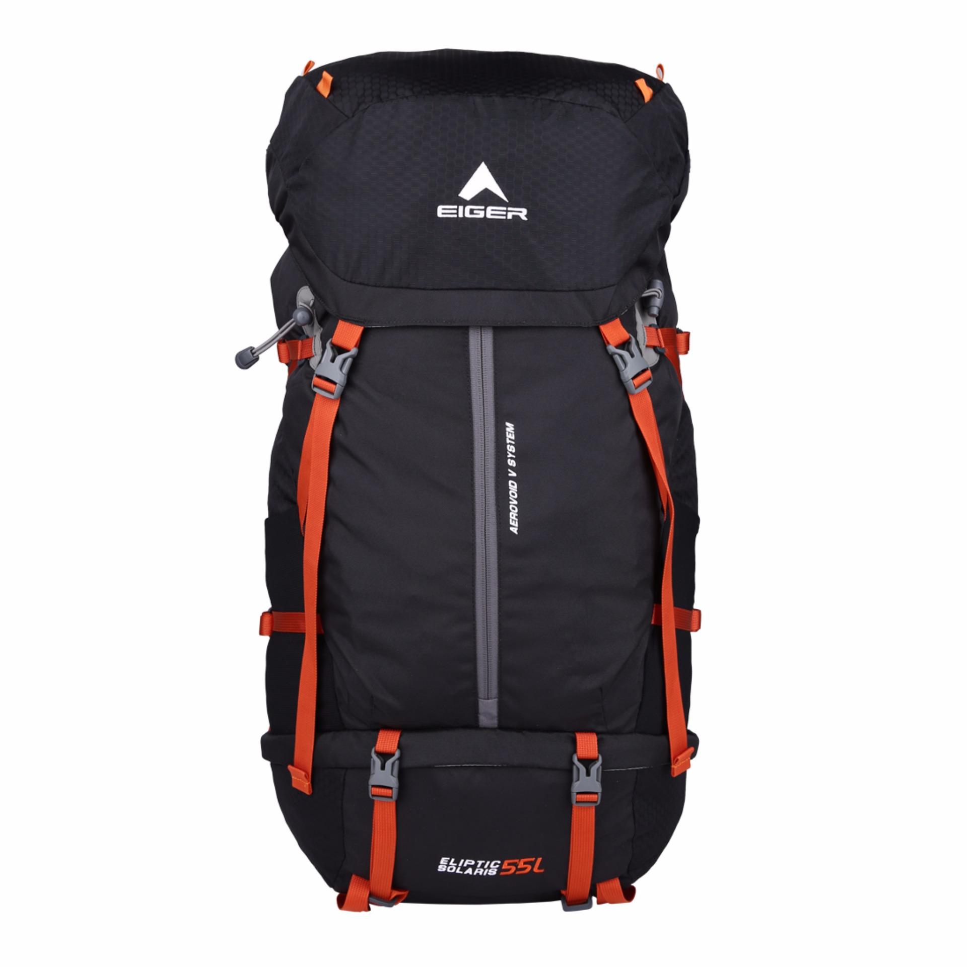 Eiger Tas Gunung Pria Eliptic Solaris 55L - Hitam Orange