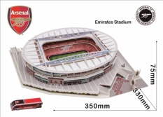 Emirates Stadium Model 3D PUZZLE Stadion Sepak Bola Alexis Sanchez Mesut Ozil Rumah Tim Arsenal Football Club Bar Restaurant KTV Dekorasi Hadiah Ulang Tahun Souptoys Stadium Model Football Hadiah-Intl