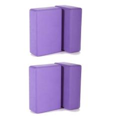 EVA Yoga Props Blok Batu Bata Busa Gym Exercise Fitness Trainer Sport Tool US (ungu, 4 Pc)