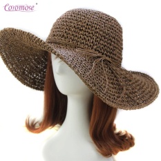 Modis Lipat Wanita Lebar Besar Floppy Pinggiran Musim Panas Matahari Topi Pantai Straw Topi Gadis Wanita Sombrero Eceran atau Grosir- internasional