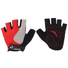 Fashion Shockproof Sarung Tangan Setengah Jari (Merah)-Intl