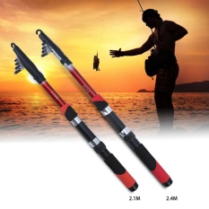 Serat Teleskopik Joran Pancing Portable Multi Ukuran Pancing Laut Tongkat Pancing Pro (2.4 M)-Intl