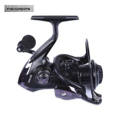 FISHDROPS Full Metal Alat Pemintal Pancingan dengan Foldable Handle BE-3000 (Hitam)-Intl