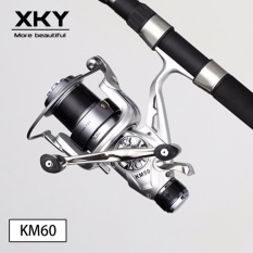Fishing Reel Spinning Reel Kumparan Double Drag System Logam Spool Panjang Casting Carp Fishing Roda untuk Memancing 5.2: 1 KM60 Series-Intl