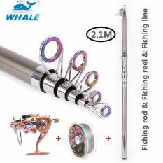 Tongkat Pancing Reel Combo Carbon Teleskopik Tongkat Pancing Kutub dengan Rol Gulung dan Senar Pancing Combo Sea Saltwater Freshwater Tongkat Pancing Kit-Intl