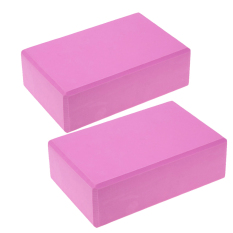 FLY 2 Pcs Yoga Blok Bata Busa Foam Practice Kebugaran Sport Alat (Pink)-Intl