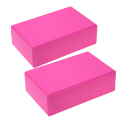 FLY 2 Pcs Yoga Blok Bata Busa Foam Practice Kebugaran Sport Alat (Mawar Merah)-Intl-Intl