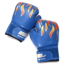 FLY Anak Anak2 Api Sarung Tinju Perdebatan Meninju Fighttraining Usia 3-12 Blue-Intl