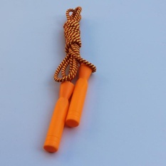 Free shipping skipping rope bold braided rope plastic rope adjustable child kindergarten elementary school single dedicated jump ropeBearing braided rope yellow