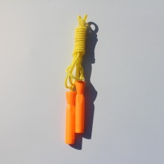 Free shipping skipping rope bold braided rope plastic rope adjustable child kindergarten elementary school single dedicated jump ropeBearing ultra-soft plastic rope yellow