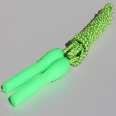 Free shipping skipping rope bold braided rope plastic rope adjustable child kindergarten elementary school single dedicated jump ropeHoist the braided rope green