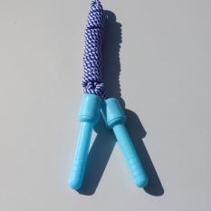 Free shipping skipping rope bold braided rope plastic rope adjustable child kindergarten elementary school single dedicated jump ropeTorch the braided rope blue