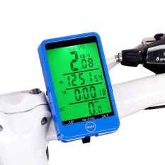 FS Layar LCD Anti-Air Sepeda Nirkabel Komputer Bersepeda Odometer Speedometer untuk Pelacakan Berkuda Kecepatan dan Jarak, bangun Otomatis, Lampu Latar Spesifikasi: 576C Biru Inggris Nirkabel