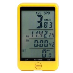 FS Layar LCD Anti-Air Sepeda Nirkabel Komputer Bersepeda Odometer Speedometer untuk Pelacakan Berkuda Kecepatan dan Jarak, bangun Otomatis, Lampu Latar Spesifikasi: 576C Kuning Bahasa Inggris Nirkabel