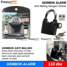 Gembok Alarm Anti Maling Kunci Pengaman Motor - Rumah - Pagar