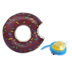 Gigant Donat Pool Inflatable Renang Float dengan Pompa untuk Dewasa (Kopi)-Intl