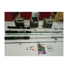 GROSIR 5 Paket Pancing Empang Per Set Isi 3 Reel Dan Joran