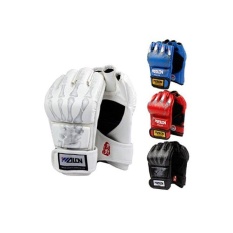 Setengah Jari Sarung Tinju Sanda Pertempuran Sandbag Sarung Tangan MMA UFC (Hitam dengan Tengkorak Jari)-Intl
