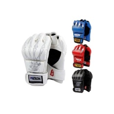 Setengah Jari Sarung Tinju Sanda Pertempuran Sandbag Sarung Tangan MMA UFC (Hitam dengan Tengkorak Jari)-Intl