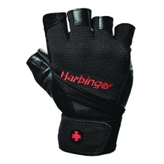 Harbinger Pro Wristwrap Angkat Besi Sarung Tangan dengan Vented Empuk Kulit Palm,-Intl