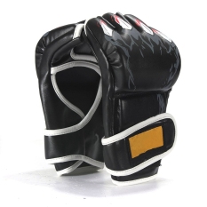 HDL Baru MMA UFC Perdebatan Bergulat Melawan Punch Ultimate MittsLeather Sarung Tangan Hitam-Intl