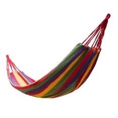-Tinggi Kualitas Outdoor Hanging Hammock Rope Swing Canvassleeping Bed Garden untuk Berkemah Berburu (Merah)-Intl