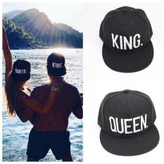 Hot Penjualan Beberapa Hitam Keren Fashion Raja dan Ratu Surat Pencocokan Bisbol Cap Snapback Hat Tren-Intl