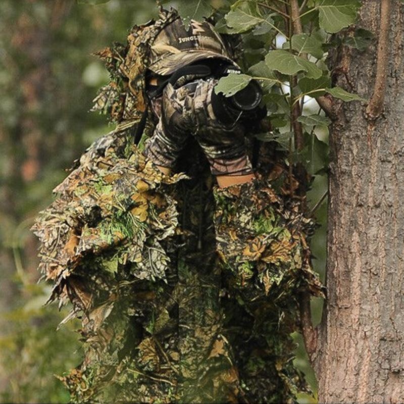 Hot Penjualan Maple Daun Hooded 3D Bionic Training Seragam Militer? Sniper Jubah? Kamuflase Pakaian-Intl