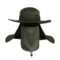 Hot Selling Outdoor Neck Protection Waterproof Sunshine Blocking Bush Hat Jungle Hat Sun Hat (Army Green) - intl