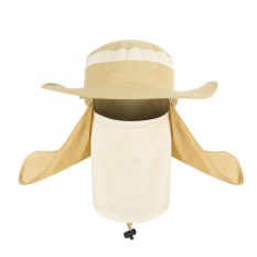 Jual Panas Uniseks Luar Ruangan Leher Perlindungan Anti-Air Sunshine Pemblokiran Bush Topi Hutan Topi Matahari Topi (Krem)-Internasional