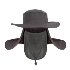 Hot Selling Unisex Outdoor Neck Protection Waterproof Sunshine Blocking Bush Hat Jungle Hat Sun Hat (Grey) - intl