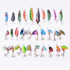 Jingle Banyak 30 Pcs Spinner Umpan Pancing Berbagai Macam Ikan Umpan Crankbait Pengait Katrol (Aneka Warna)