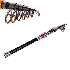 Joran Teleskopik 6 Segment 2.4 M Carbon Fiber Fishing Rod Tongkat Pancing Portable