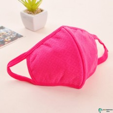 Kota Korea Fashion Hunter 3 Lapisan PM2.5 Karbon Aktif Airfilter Anti Debu Kabut Kuman Polusi Kain Katun Face Mask- Darkpink-Intl