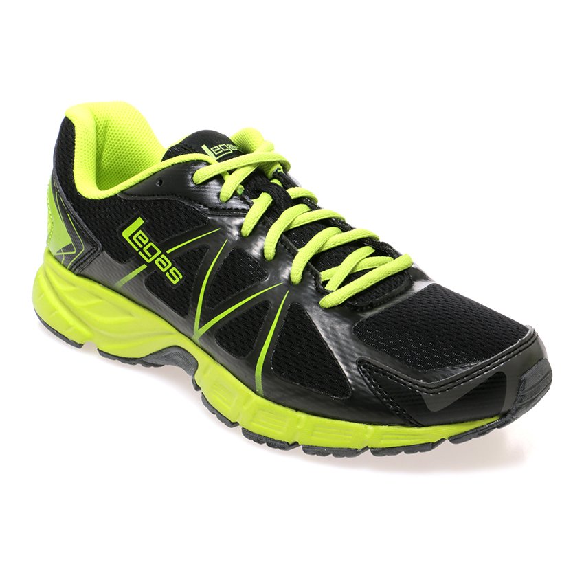 League Legas Series Revolt LA M Sepatu Lari Pria - Hitam-Lime Punch-Dark Gull Grey