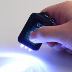 LED Mini Solar Power With key Chain Senter Mini Tenaga Matahari - Black