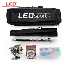 Leo Outdoor Memancing Rol Gulung Perlengkapan Batang Set dengan Ikan Line Umpan Kait (2.4 M)-Intl